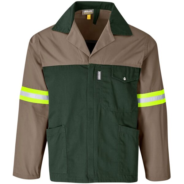 Site Premium Two-Tone Polycotton Jacket - Reflective Arms & Back - Yellow Tape