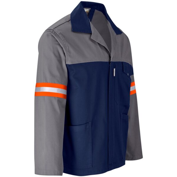 Site Premium Two-Tone Polycotton Jacket - Reflective Arms & Back - Orange Tape