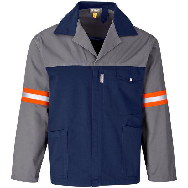 Site Premium Two-Tone Polycotton Jacket - Reflective Arms & Back - Orange Tape