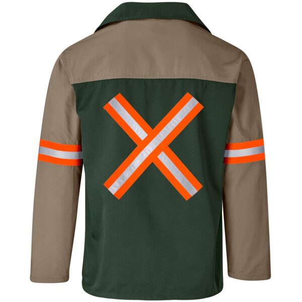 Site Premium Two-Tone Polycotton Jacket - Reflective Arms & Back - Orange Tape