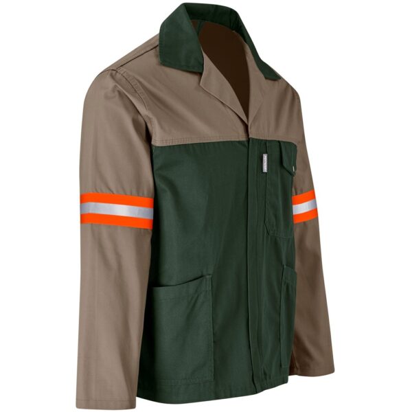 Site Premium Two-Tone Polycotton Jacket - Reflective Arms & Back - Orange Tape