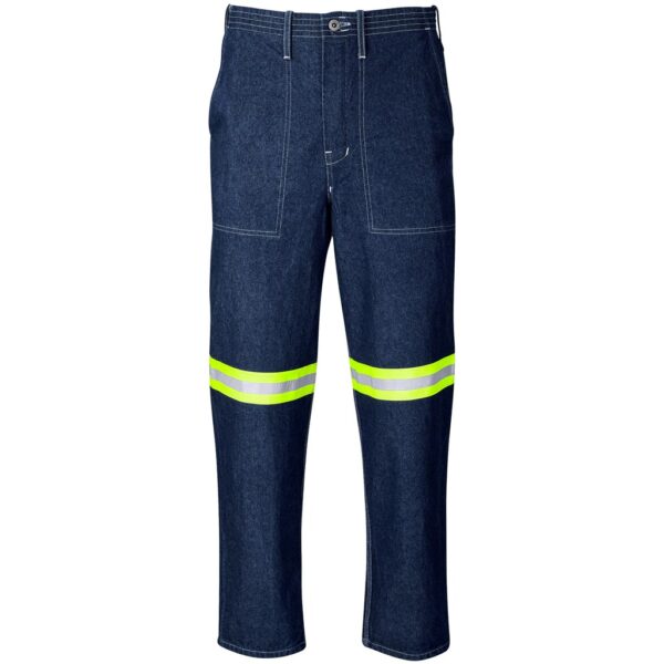 Cast Premium 100% Cotton Denim Pants - Reflective Legs - Yellow Tape