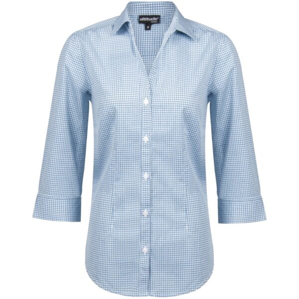 Ladies ¾ Sleeve Edinburgh Shirt - Blue