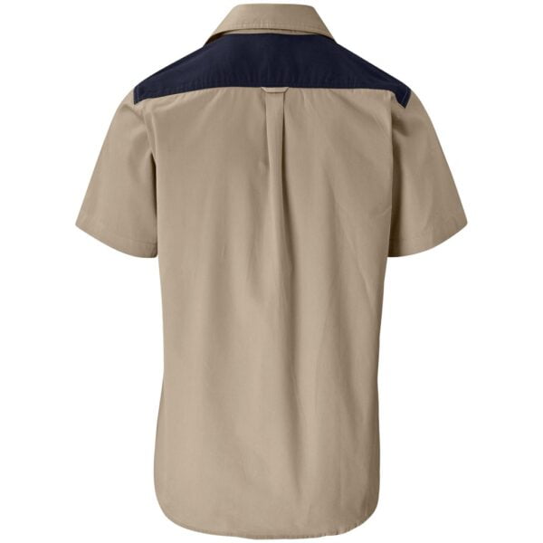 Mens Short Sleeve Serengeti 2-Tone Bush Shirt