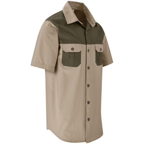 Mens Short Sleeve Serengeti 2-Tone Bush Shirt