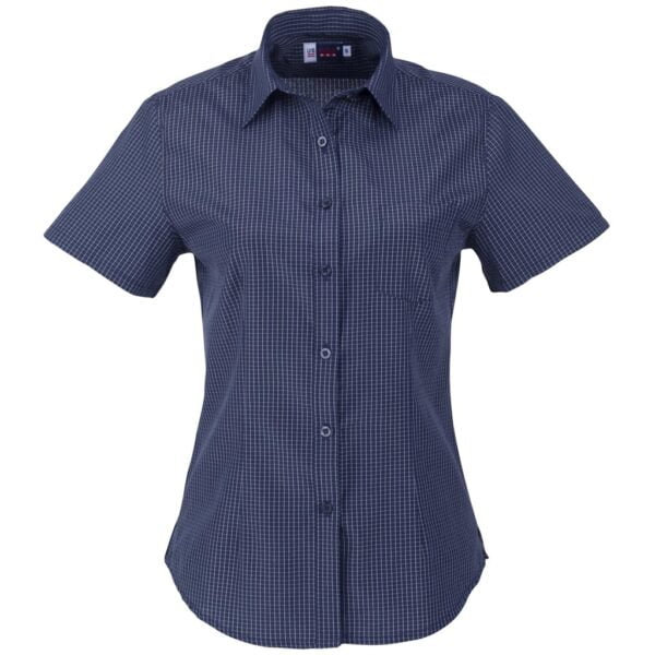 Ladies Short Sleeve Huntington Shirt - Navy