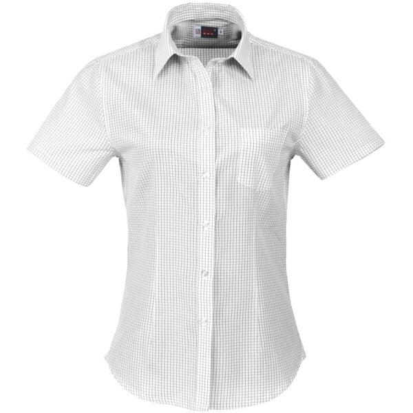 Ladies Short Sleeve Huntington Shirt - White Black