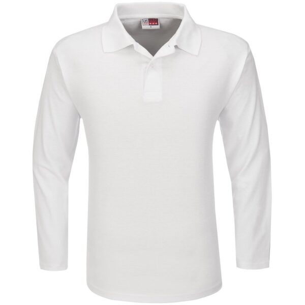 Mens Long Sleeve Boston Golf Shirt - White