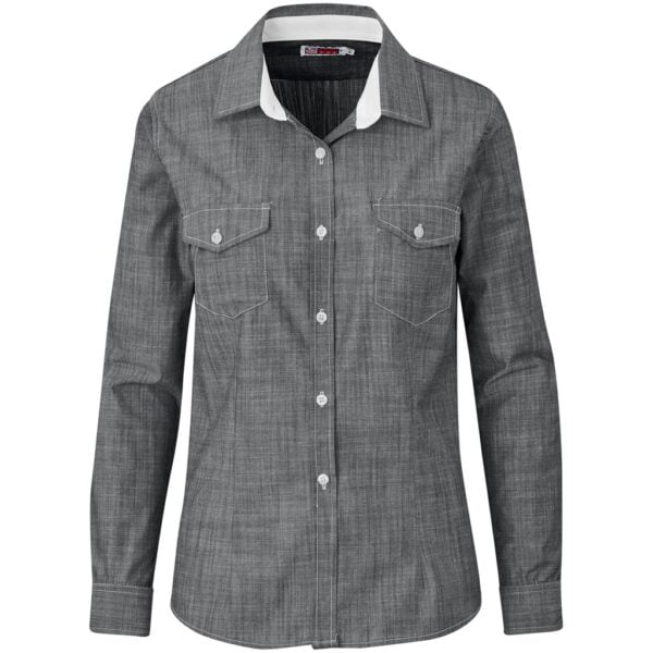 Ladies Long Sleeve Windsor Shirt - Grey