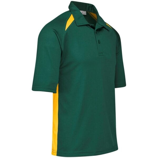 Mens Splice Golf Shirt - Green Gold