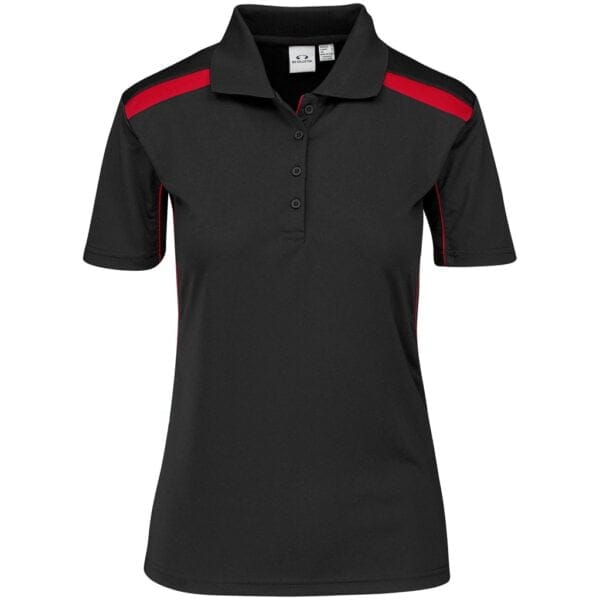 Ladies United Golf Shirt - Black Red