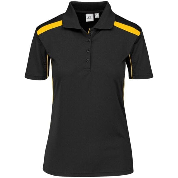 Ladies United Golf Shirt - Black Yellow