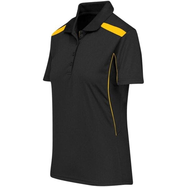 Ladies United Golf Shirt - Black Yellow