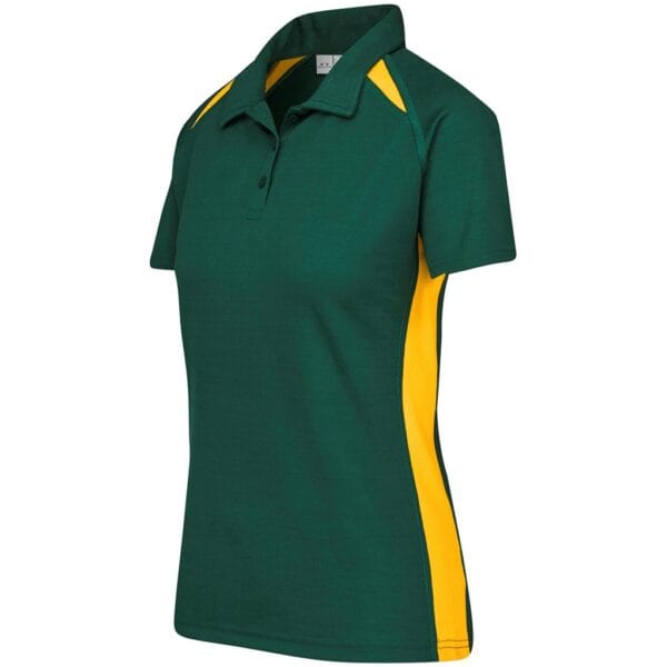 Ladies Splice Golf Shirt - Green Gold