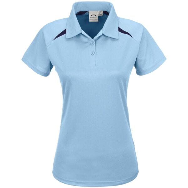 Ladies Splice Golf Shirt - Light Blue