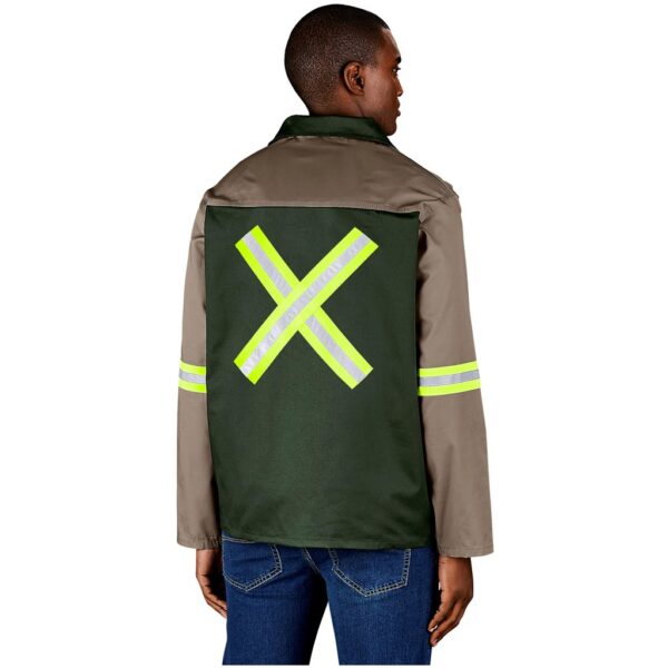 Site Premium Two-Tone Polycotton Jacket - Reflective Arms & Back - Yellow Tape